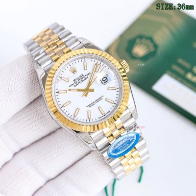 Clean Factory Rolex Datejust 2836 White Face Watch 36mm 